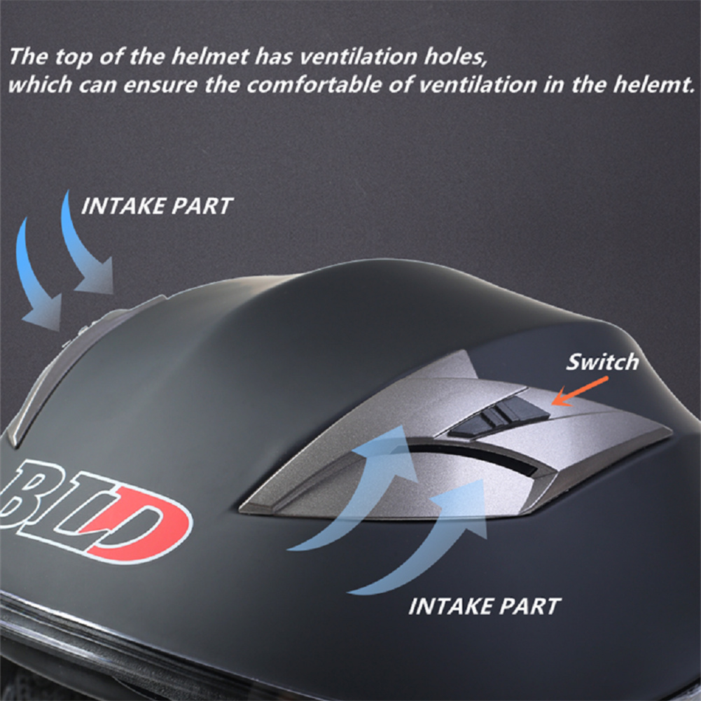 BLD أنيق 3/4 نصف الوجه خوذة مو - مراجعة Full Face Motorcycle Helmet With Bluetooth وسعره