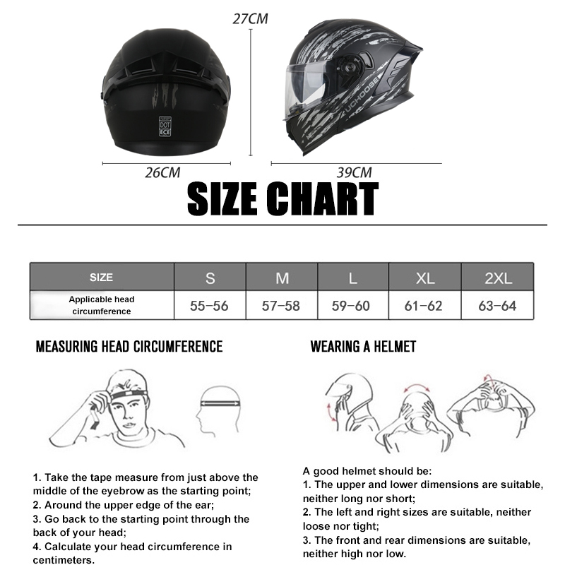 خوذة دراجة نارية معيارية من Uc - مراجعة Full Face Motorcycle Helmet With Bluetooth وسعره