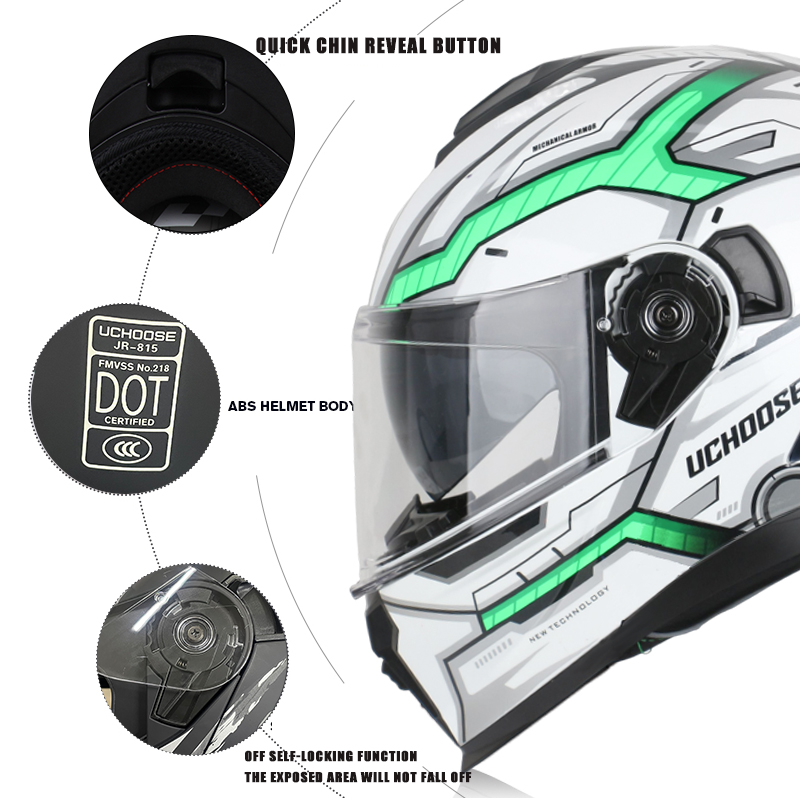 خوذة دراجة نارية معيارية من Uc - مراجعة Full Face Motorcycle Helmet With Bluetooth وسعره