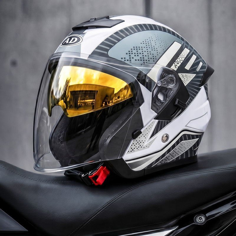 خوذة دراجة نارية نصفية عالية ا - مراجعة Full Face Motorcycle Helmet With Bluetooth وسعره